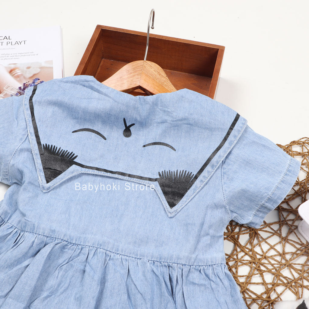[001267] - Dress Fashion Anak Perempuan - Motif Line Collar