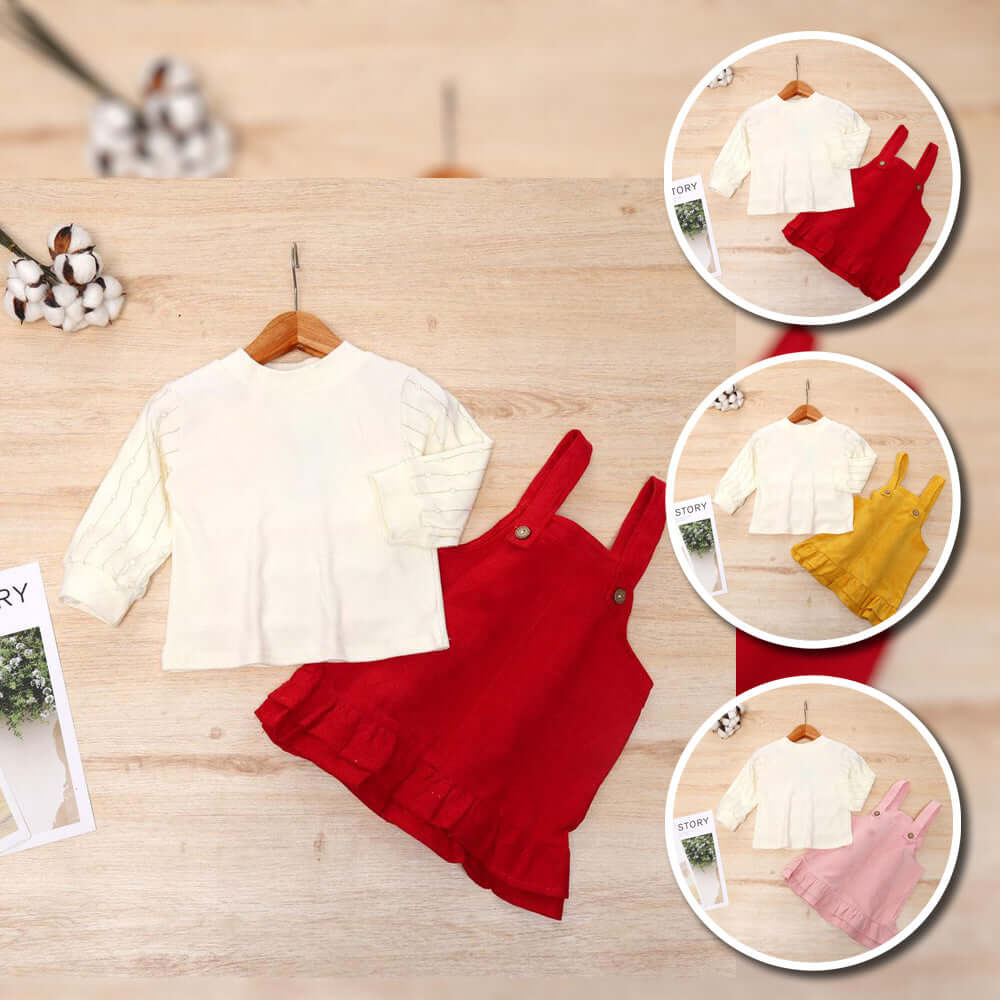 [001270] - Setelan Overall Anak Perempuan - Motif Plain Tassel