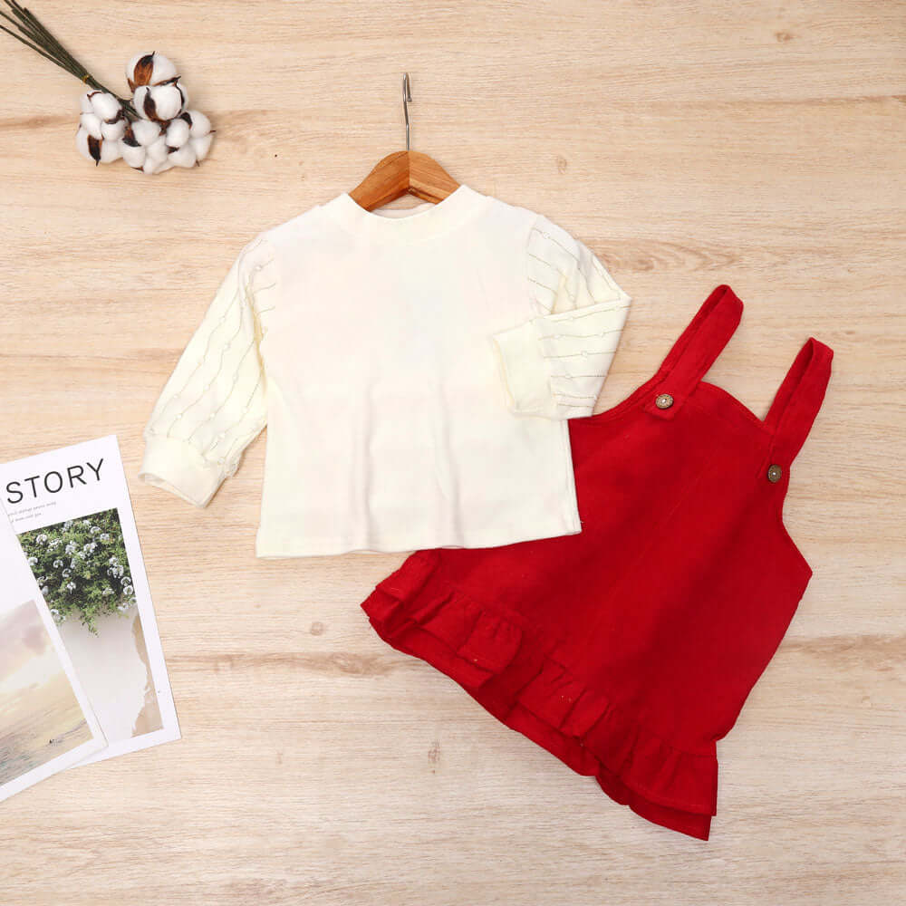 [001270] - Setelan Overall Anak Perempuan - Motif Plain Tassel