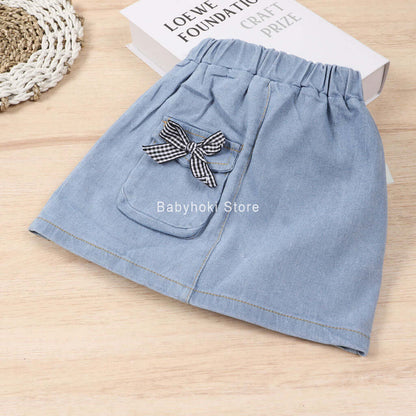 [001308] - Bawahan Rok Pendek Anak Perempuan - Motif Pouch Ribbon