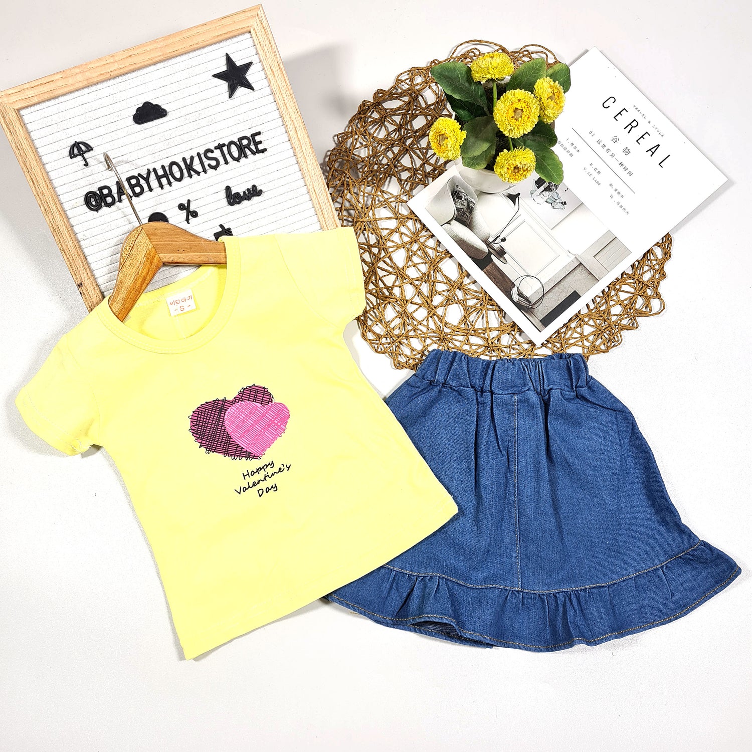 [001327] - Setelan Ootd Fashion Anak - Motif Big Love