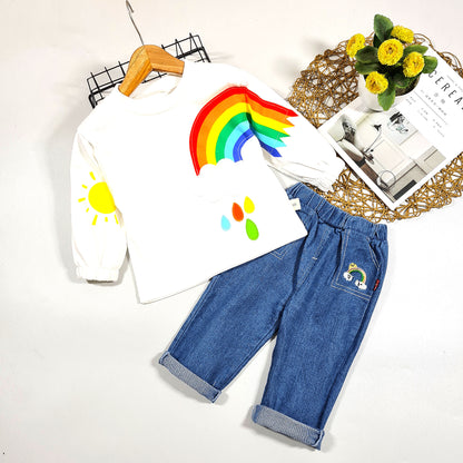 [001329] - Setelan Ootd Fashion Anak - Motif Rainbow