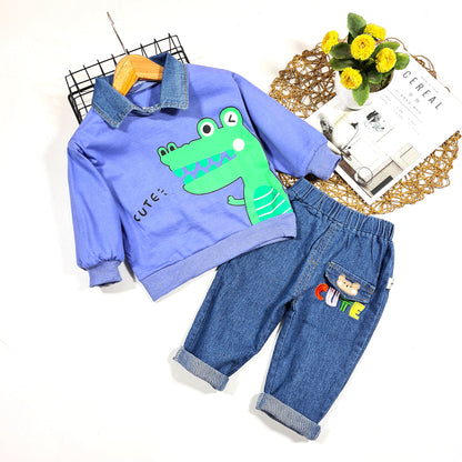 [001330] - Setelan Ootd Fashion Anak - Motif Crocodile