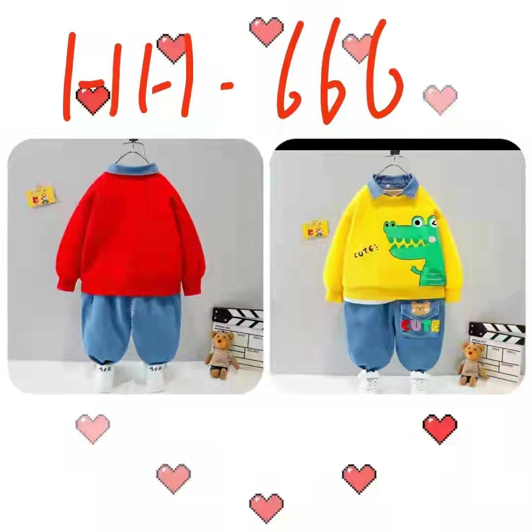 [001330] - Setelan Ootd Fashion Anak - Motif Crocodile