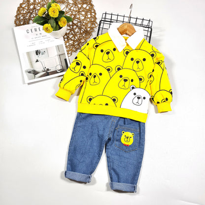 [001331] - Setelan Ootd Fashion Anak - Motif Cute Bear