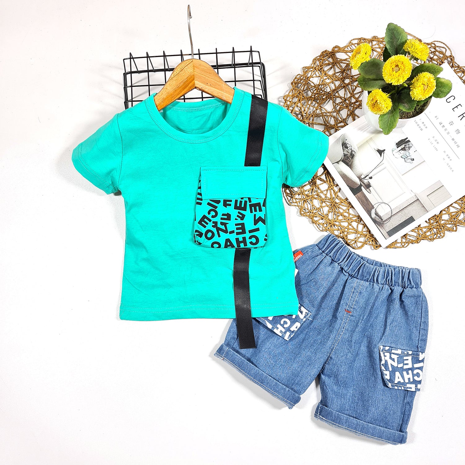 [001333] - Setelan Ootd Fashion Anak - Motif Alphabet