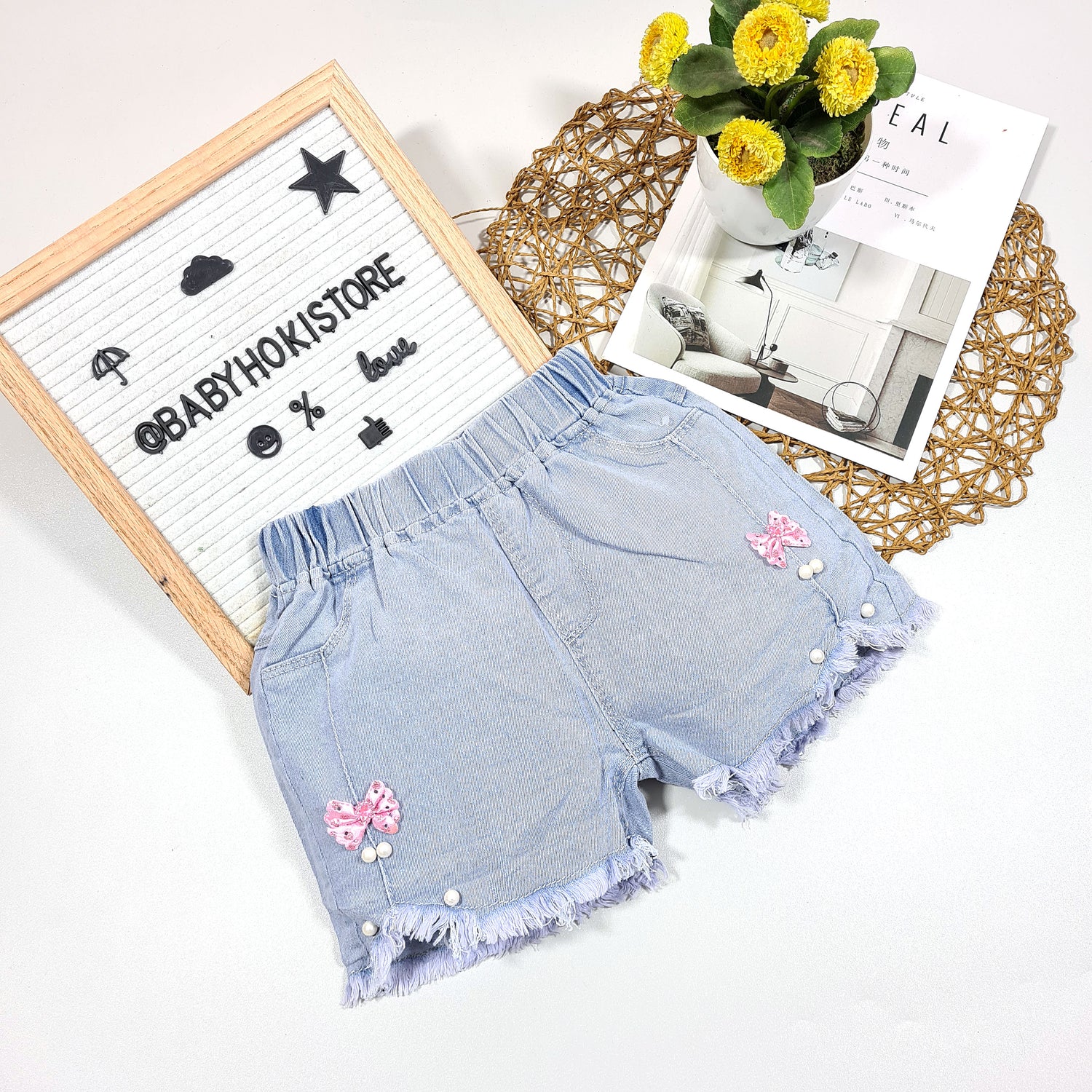 [001342] - Bawahan Celana Fashion Anak Perempuan - Motif Pearl Ribbon