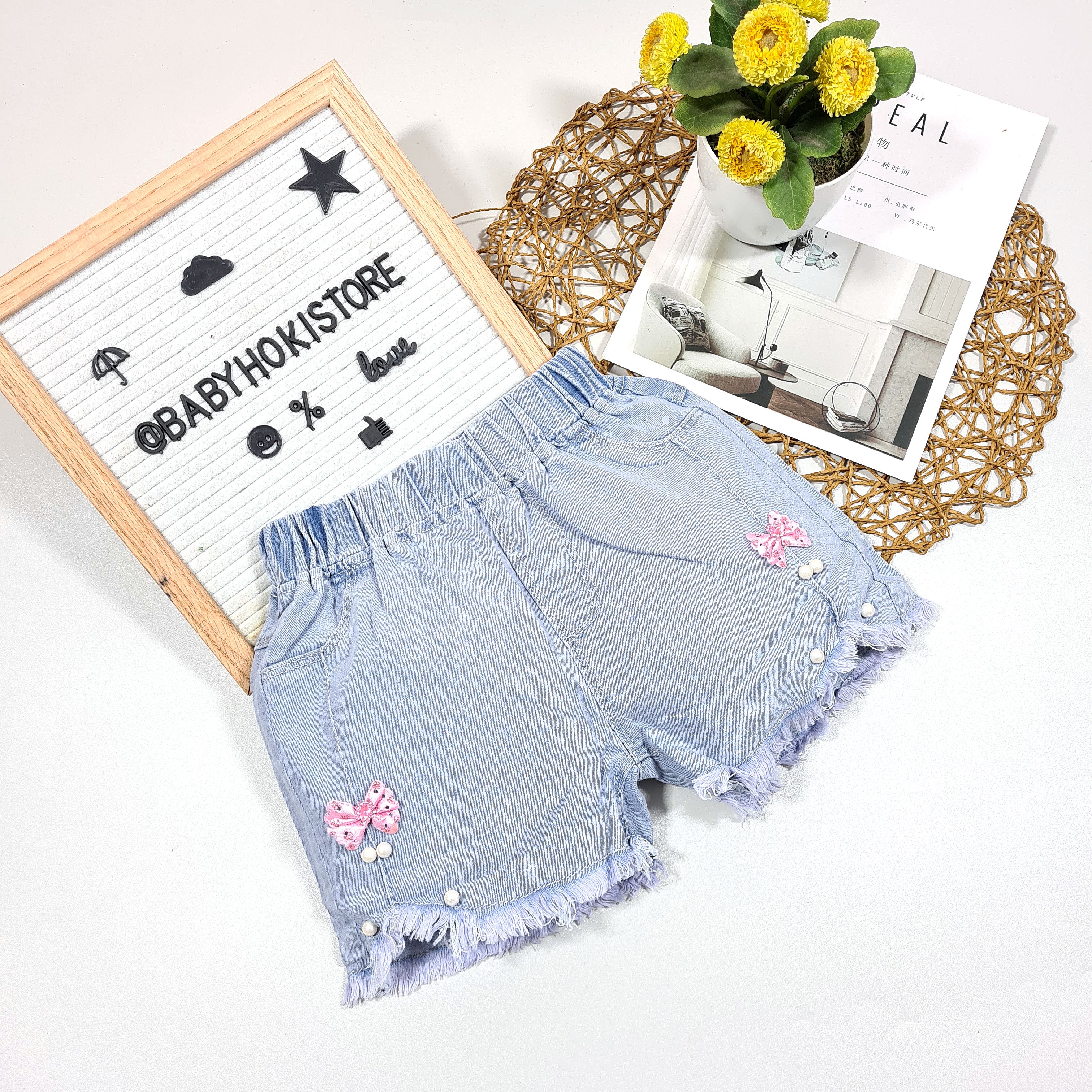 [001342] - Bawahan Celana Fashion Anak Perempuan - Motif Pearl Ribbon
