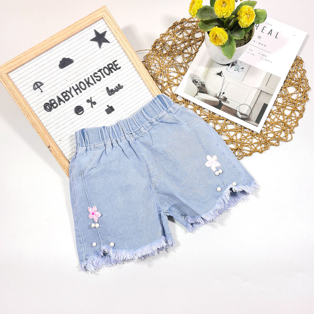 [001343] - Bawahan Celana Fashion Anak Perempuan - Motif Pearl Flower