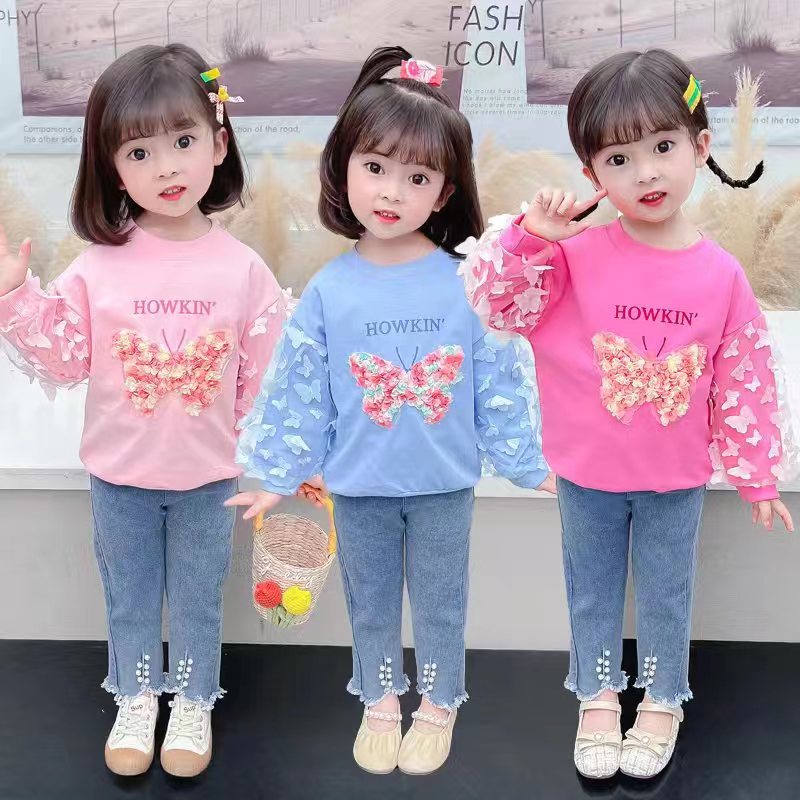 [001370] - Setelan Ootd Fashion Anak - Motif Butterfly Arm