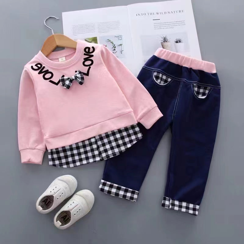 [001371] - Setelan Ootd Fashion Anak - Motif Love Box