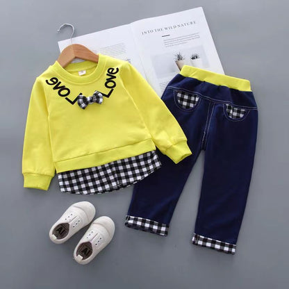 [001371] - Setelan Ootd Fashion Anak - Motif Love Box