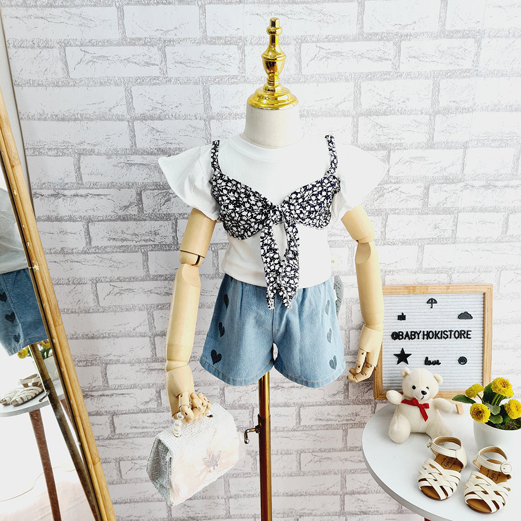 [001379] - Setelan Ootd Fashion Anak - Motif Cassava Leaves