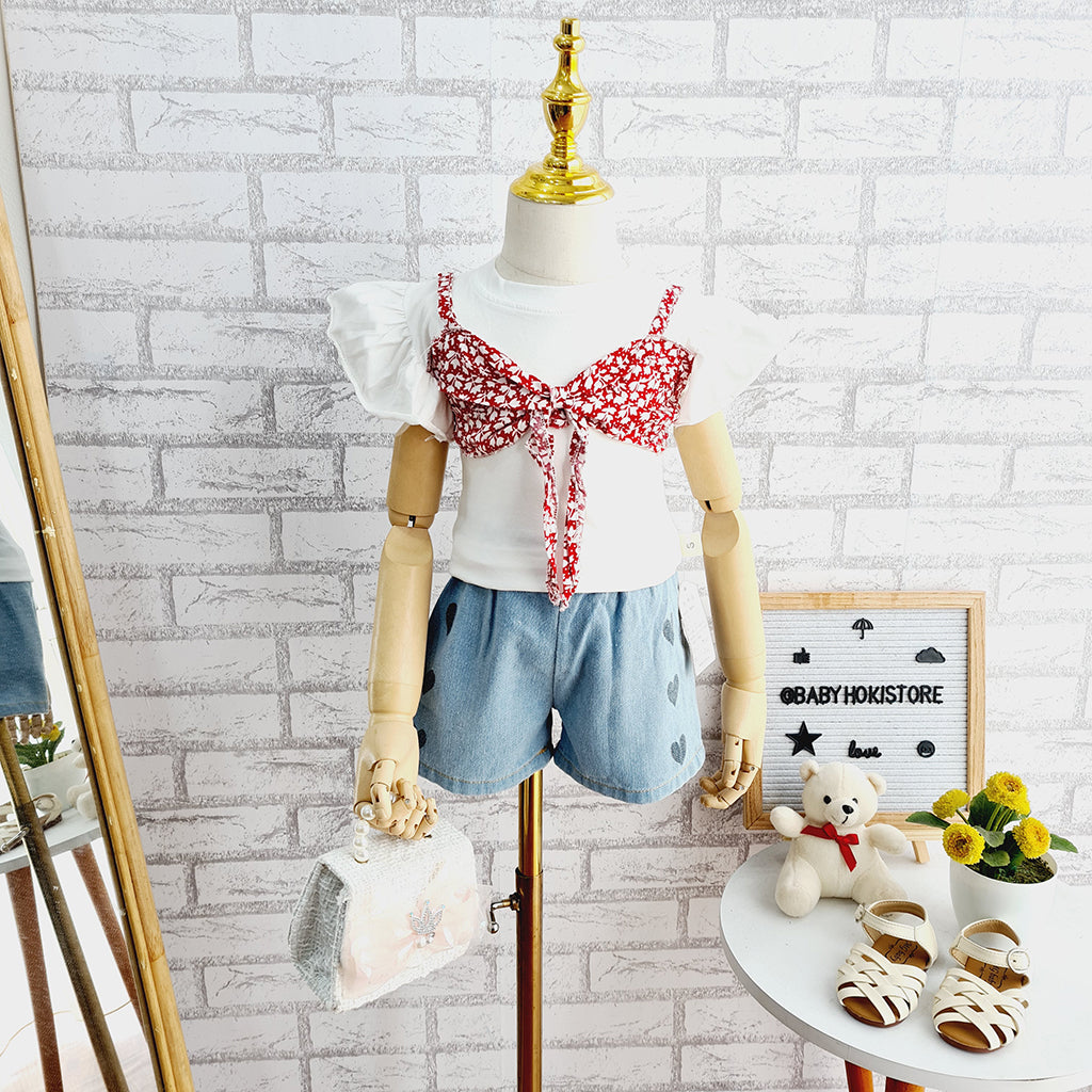 [001379] - Setelan Ootd Fashion Anak - Motif Cassava Leaves