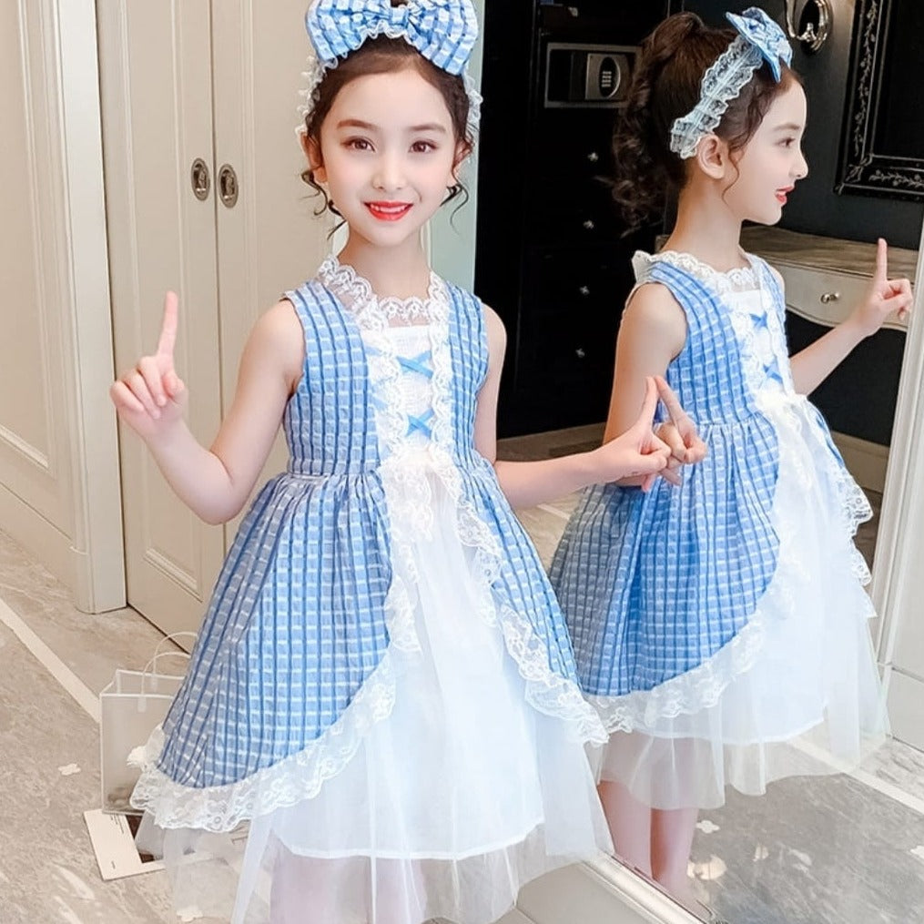 [001385] - Dress Kutung Tutu Formal Pesta Anak Perempuan - Motif Middle Cross