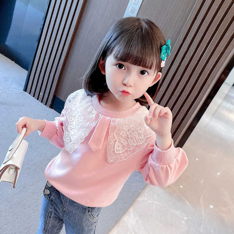 [001401] - Setelan Blouse Lengan Panjang Celana Panjang Jeans Anak Perempuan - Motif Neat Flower