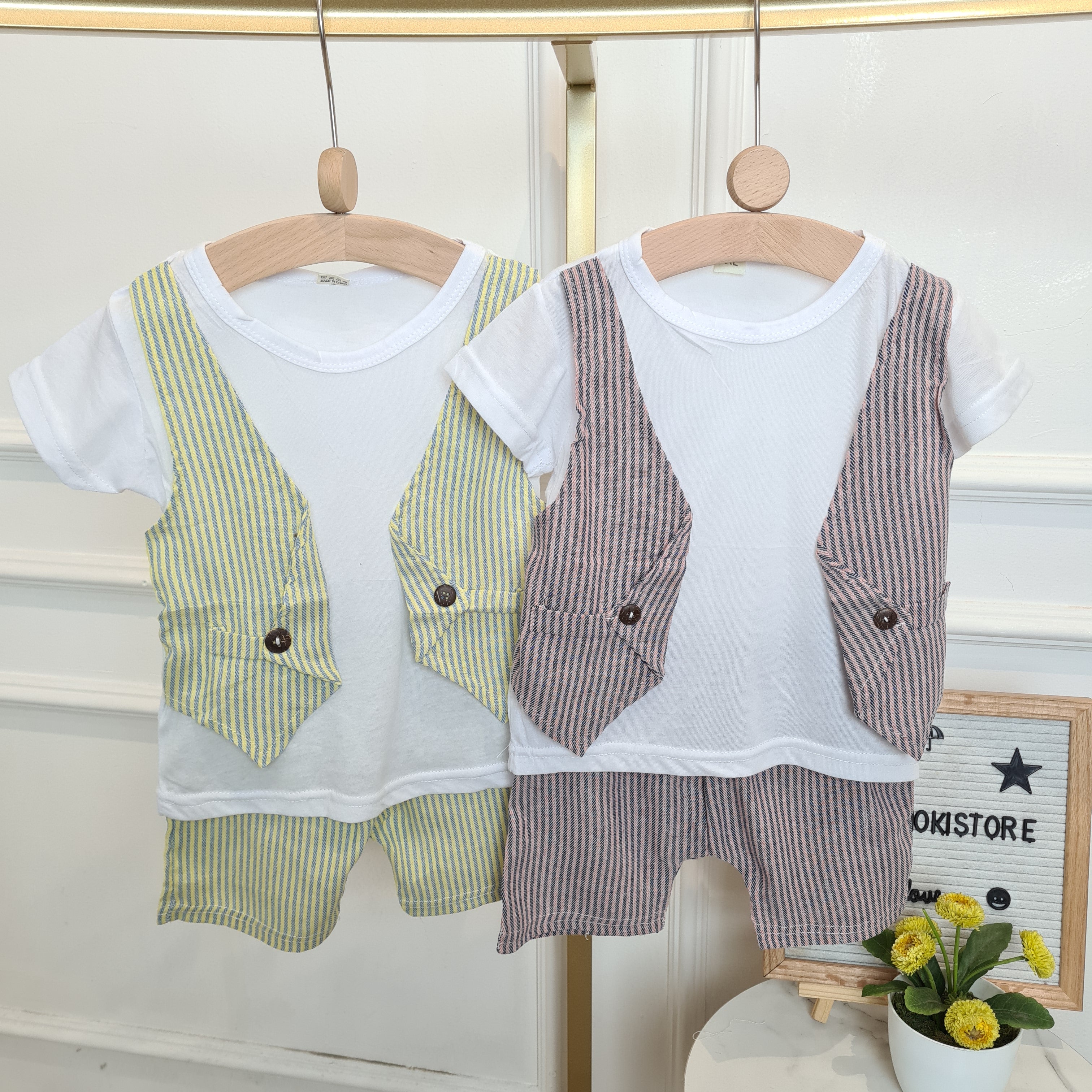[001445] - Setelan Kaos Rompi Formal Anak Laki-Laki - Motif Button Open