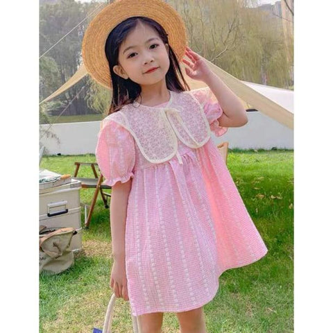 [002102] - Dress Fashion Anak Perempuan Korean - Motif Lace Flower