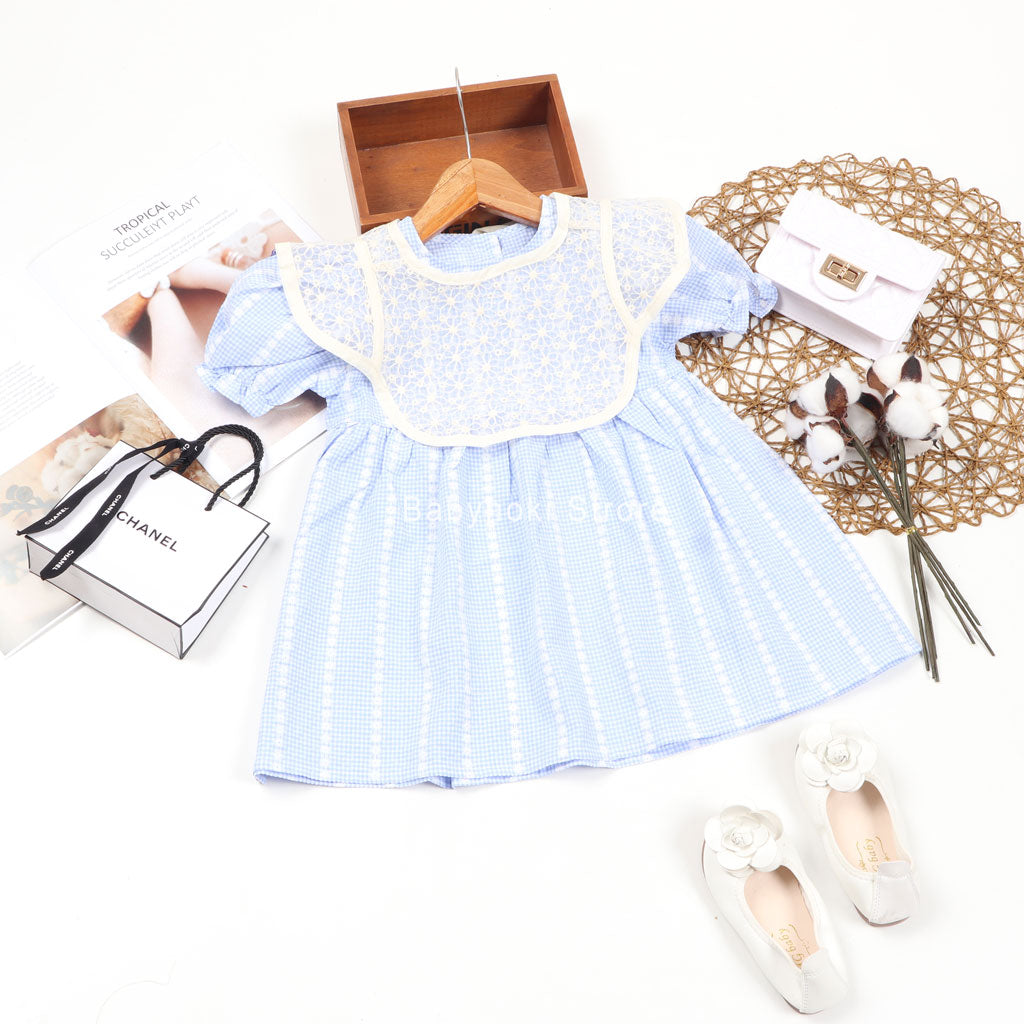 [002102] - Dress Fashion Anak Perempuan Korean - Motif Lace Flower