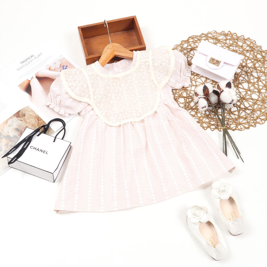 [002102] - Dress Fashion Anak Perempuan Korean - Motif Lace Flower