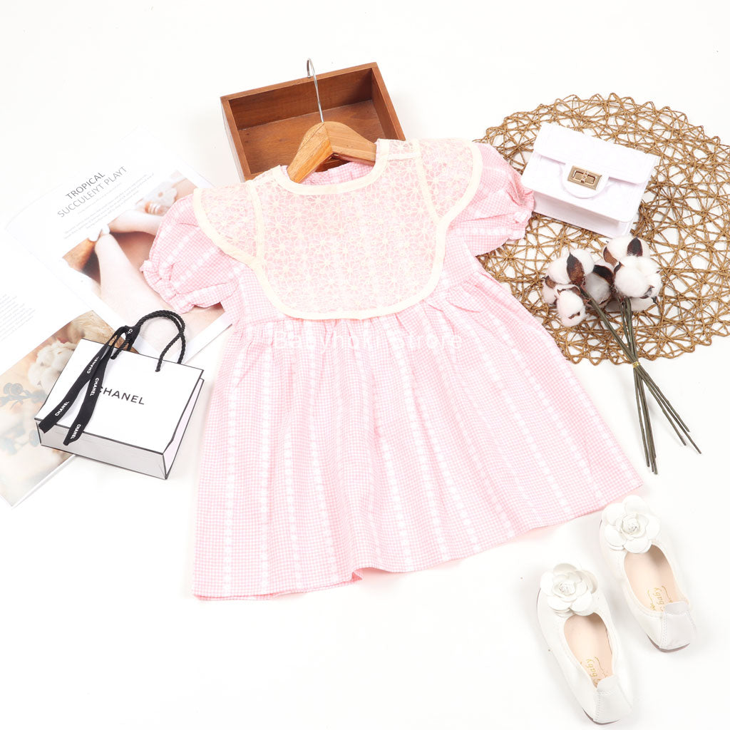 [002102] - Dress Fashion Anak Perempuan Korean - Motif Lace Flower