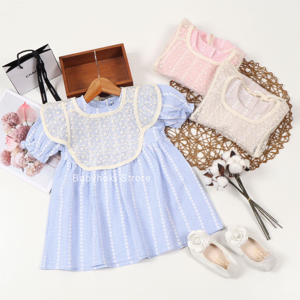 [002102] - Dress Fashion Anak Perempuan Korean - Motif Lace Flower