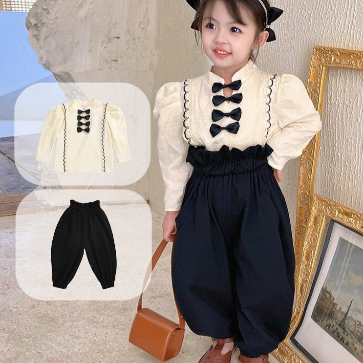 [507682] - Setelan Blouse Celana Jogger Balon Anak Perempuan - Motif Tie Row