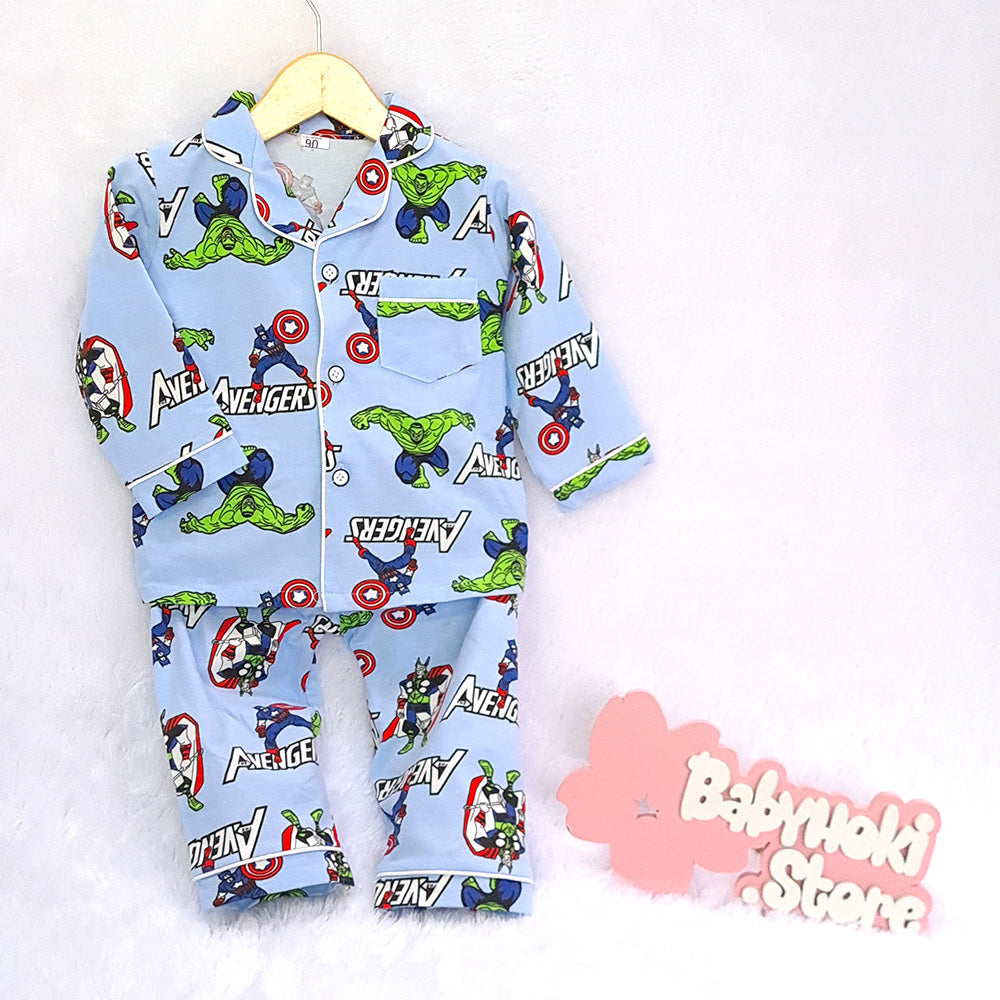 [225585] - Piyama Anak Import  / Setelan Tidur Anak / Baju Tidur Anak - Motif Captain Avenger