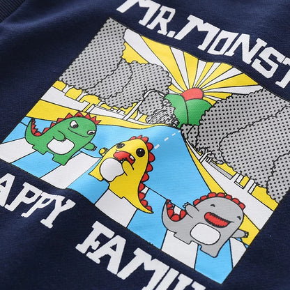 [513236] - Atasan Anak Sweater Kutung - Motif Monster Family