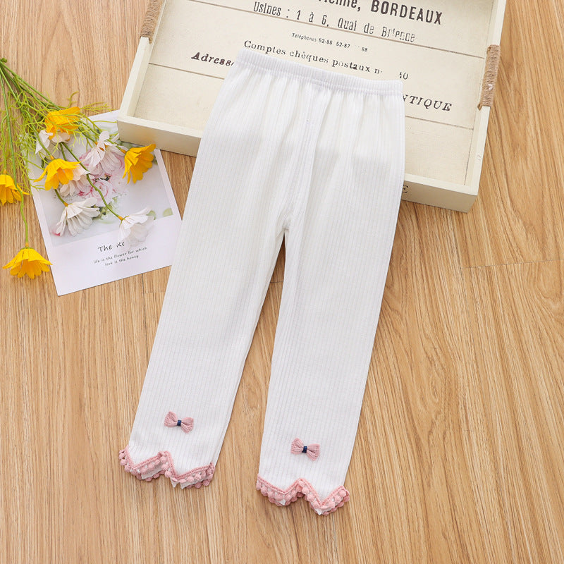 [102204] - Bawahan Celana Legging Anak Perempuan 6 Bln - 3 Thn - Motif Lace Ribbon