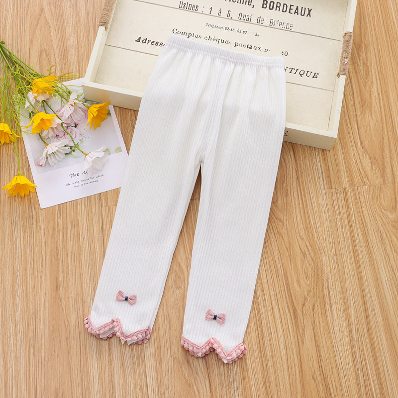 [102204] - IMPORT Celana Legging Anak 6 Bln - 3 Thn - Motif Lace Ribbon