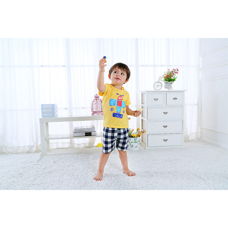 jual [102156] - Setelan Summer Wear Anak Usia 6 Bln - 4 Thn - Motif Aircraft [B3290] 