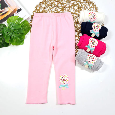 [102200-PINK] - IMPORT Celana Legging Anak Perempuan - Motif 3D Lollipop