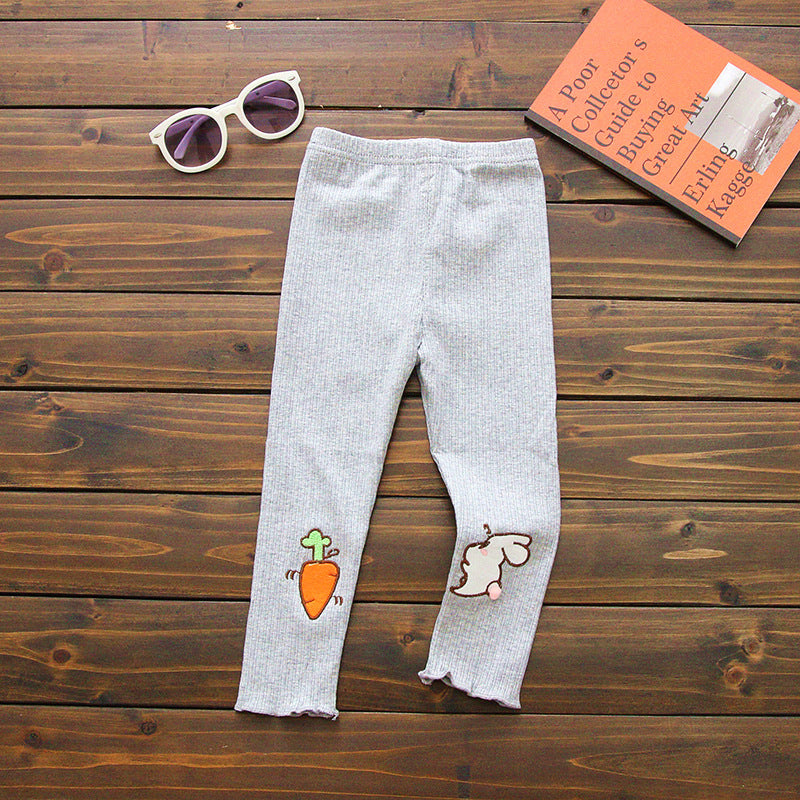 [102212-GRAY] - Bawahan Anak / Celana Legging Anak Trendi - Motif Rabbits &amp; Carrots