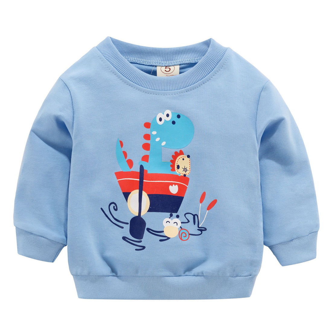 [102247] - Atasan Sweater Anak Sleek Style Import - Motif Dino Sailing