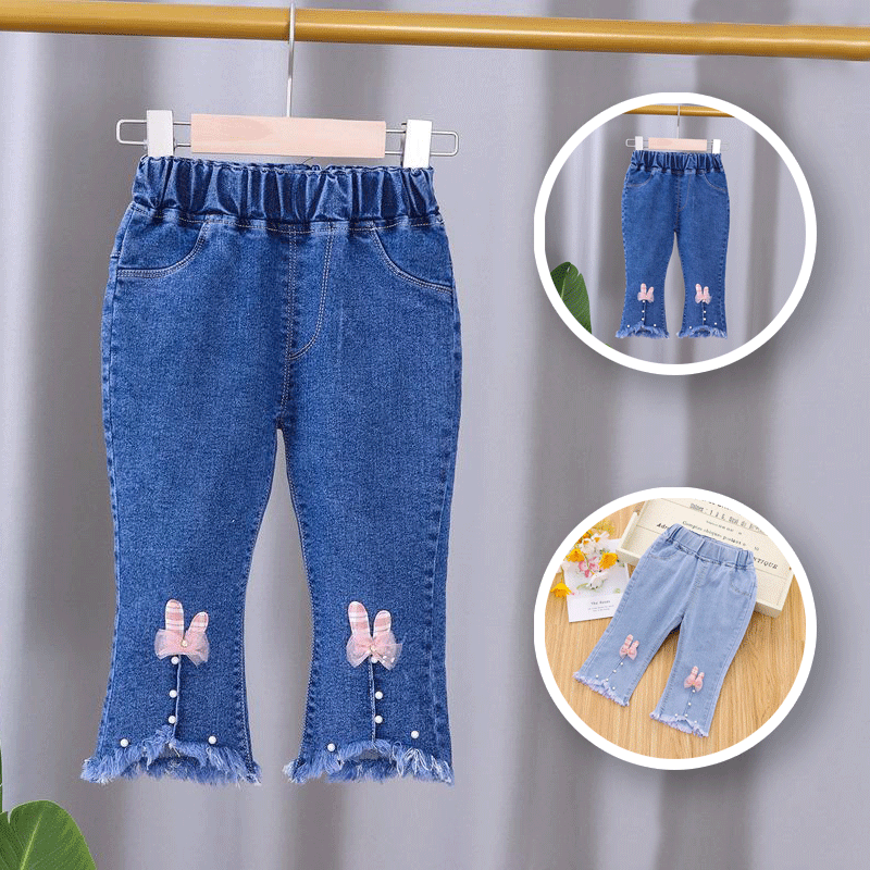 [102370] - Bawahan Jeans / Celana Panjang Anak - Motif Rabbit Accent 3D