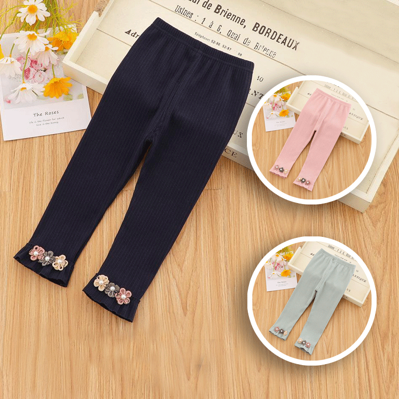 [102337] - Bawahan Legging / Celana Panjang Anak - Motif Three Flowers 3D