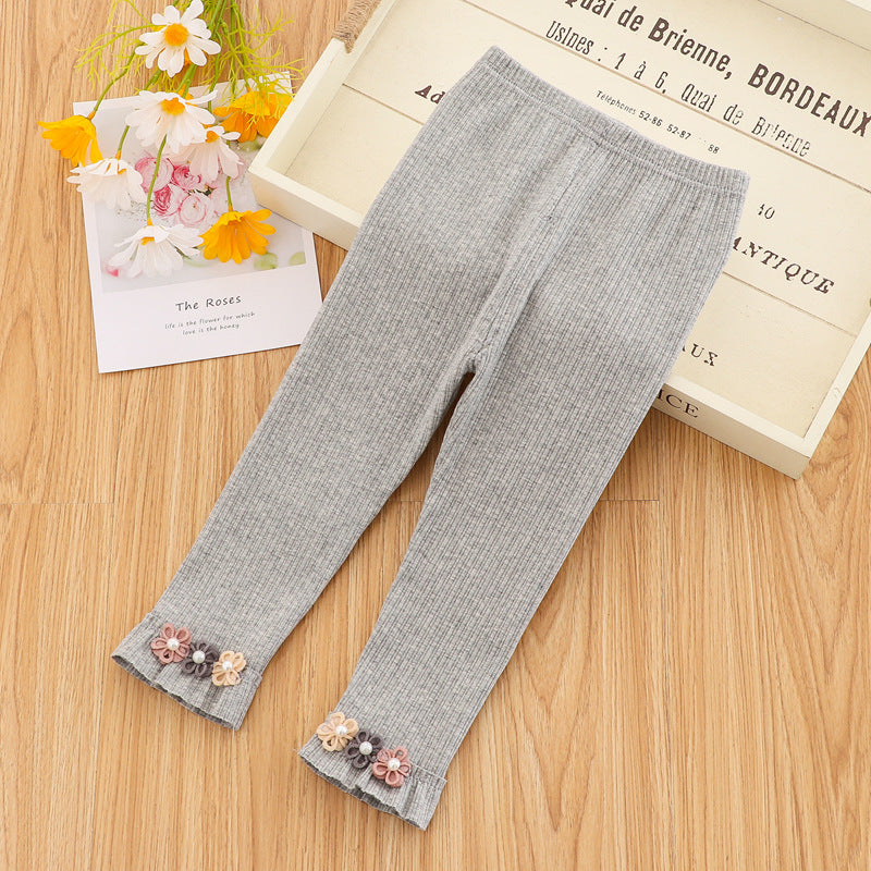 [102337] - Bawahan Legging / Celana Panjang Anak - Motif Three Flowers 3D