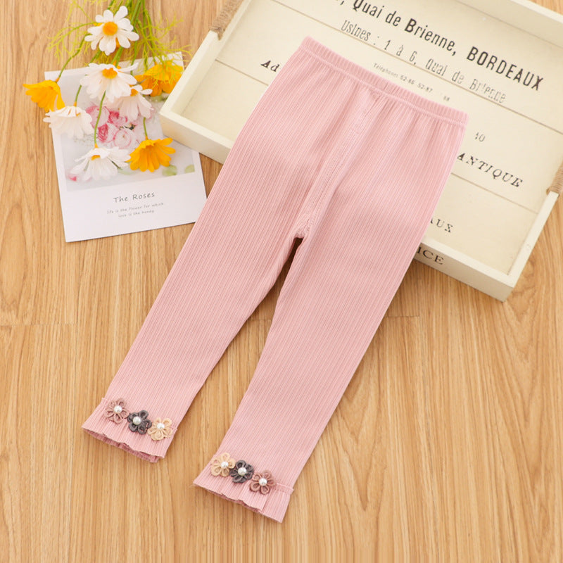 [102337] - Bawahan Legging / Celana Panjang Anak - Motif Three Flowers 3D