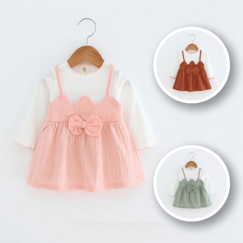 [102350] - Dress Fashion Anak Perempuan Import - Motif Plain Color