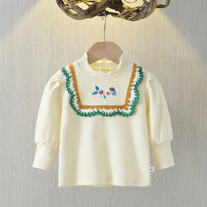 [102394] - Atasan Blouse Lengan Panjang Anak Perempuan - Motif Flower Lace