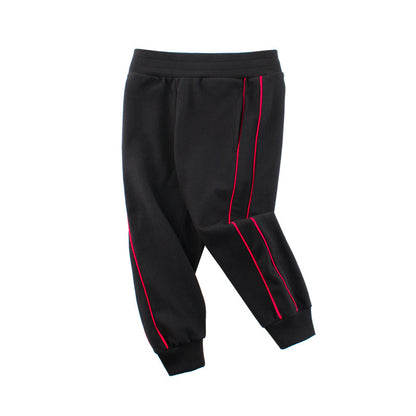 [121300-BLACK] - Celana Jogger Polos Anak - Motif Two Lines