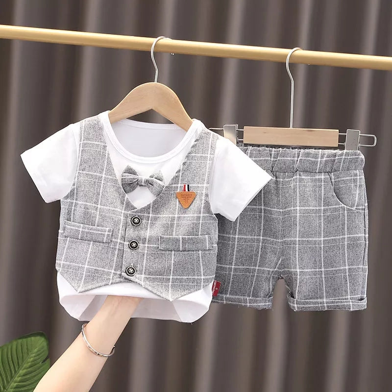 [368437] - Setelan Kemeja Fashion Anak Import - Motif Tartan Plaid