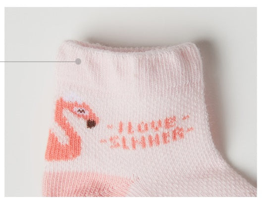 [375112] - Kaos Kaki Bayi Lucu 5 In 1 / Kaos Kaki Anak Import - Motif Stork