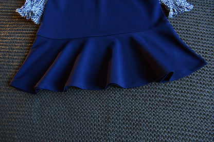 [363187] - Dress Modis Anak Perempuan / Fashion Anak Import - Motif Gingham Tie Ribbon