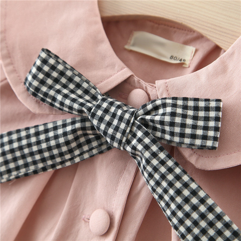 [340261] - Atasan Jaket Cardigan Blazer Tebal Lengan Panjang Anak Perempuan - Motif Plaid Ribbon