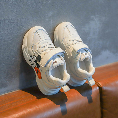 [365104-WHITE] - Import Sepatu Casual Anak Kekinian - Motif Mickey Relax