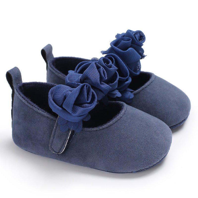 [105105-BLUE] - IMPORT Sepatu Bayi Prewalker - Motif Cute Flower [B9154]