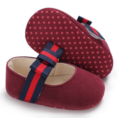 [105242-RED] - Baby Shoes Prewalker - Motif Flat Shoes Stripe