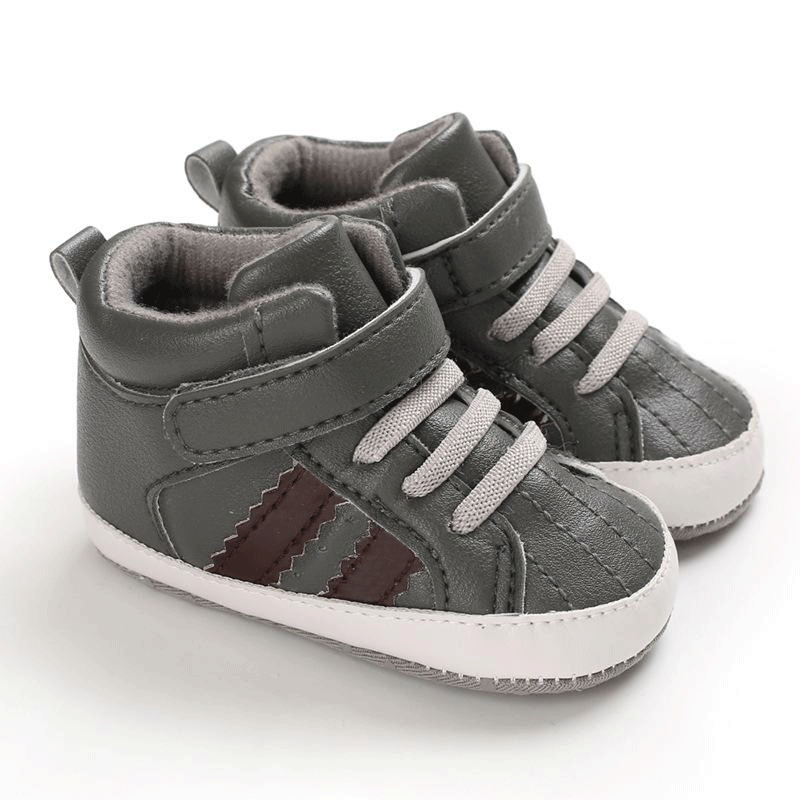 [105268-GRAY] - Sepatu Sneaker Prewalker Bayi Import  - Motif Line Glade